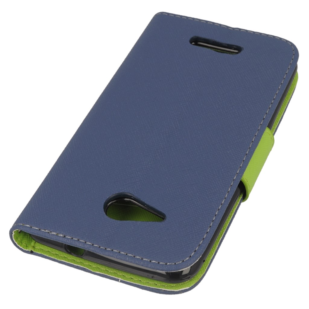 Pokrowiec etui z klapk na magnes Fancy Case granatowo-limonkowe myPhone Cube LTE / 5