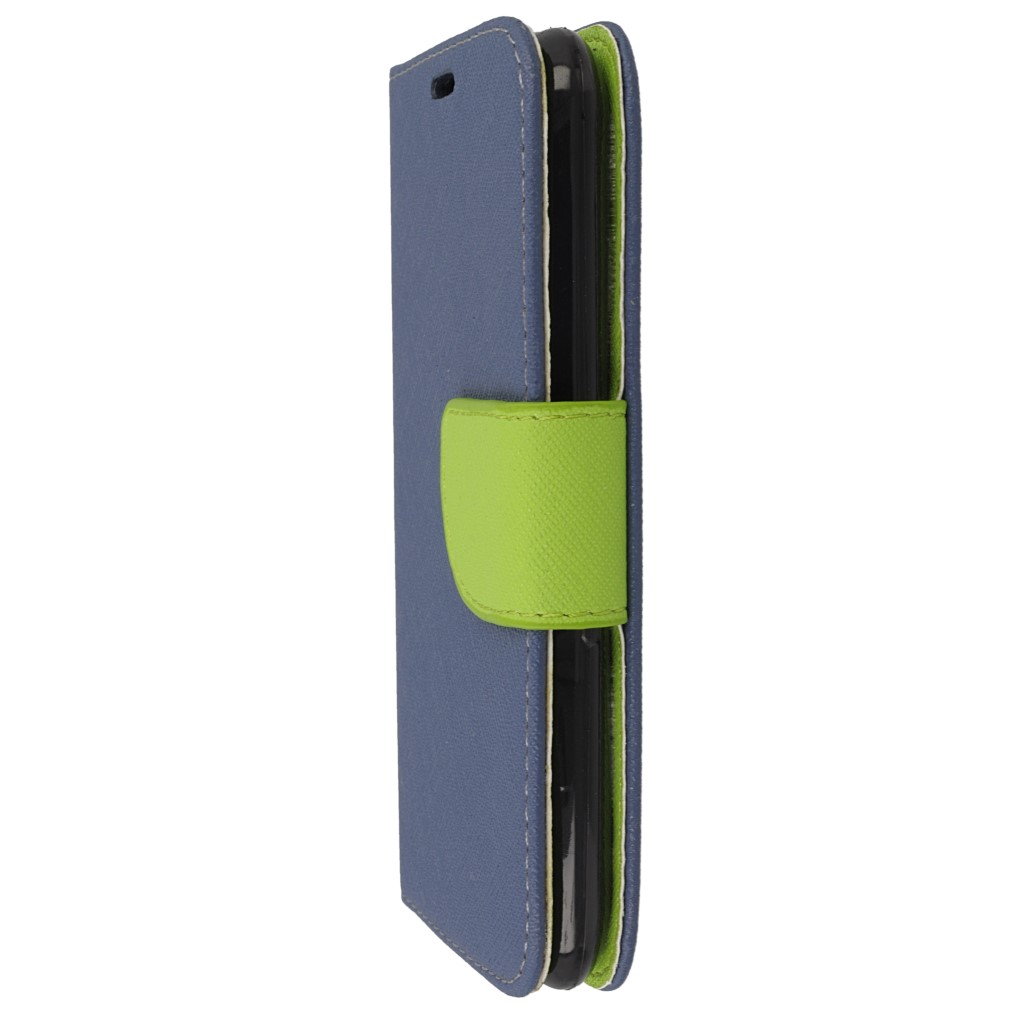 Pokrowiec etui z klapk na magnes Fancy Case granatowo-limonkowe myPhone Luna II / 6