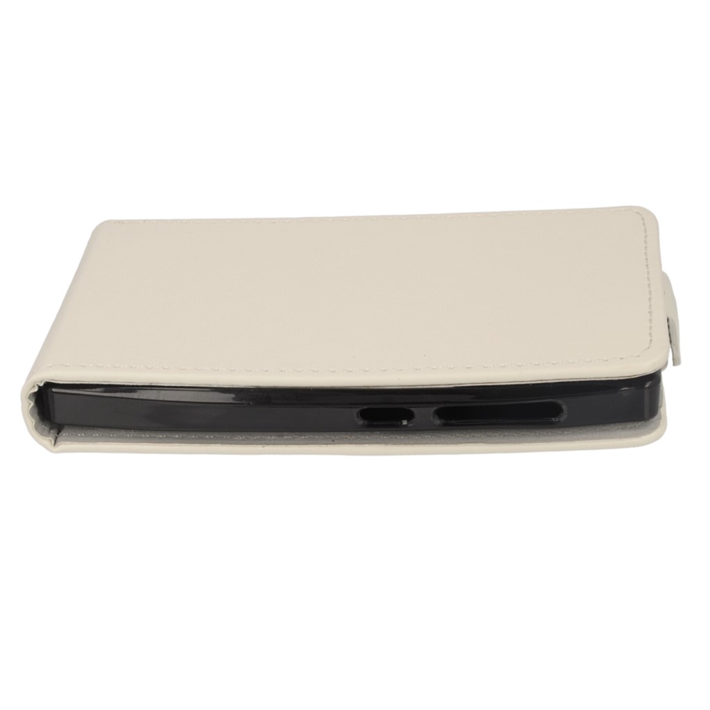 Pokrowiec z klapk na magnes Prestige Slim Flexi  biay Microsoft Lumia 435 / 6