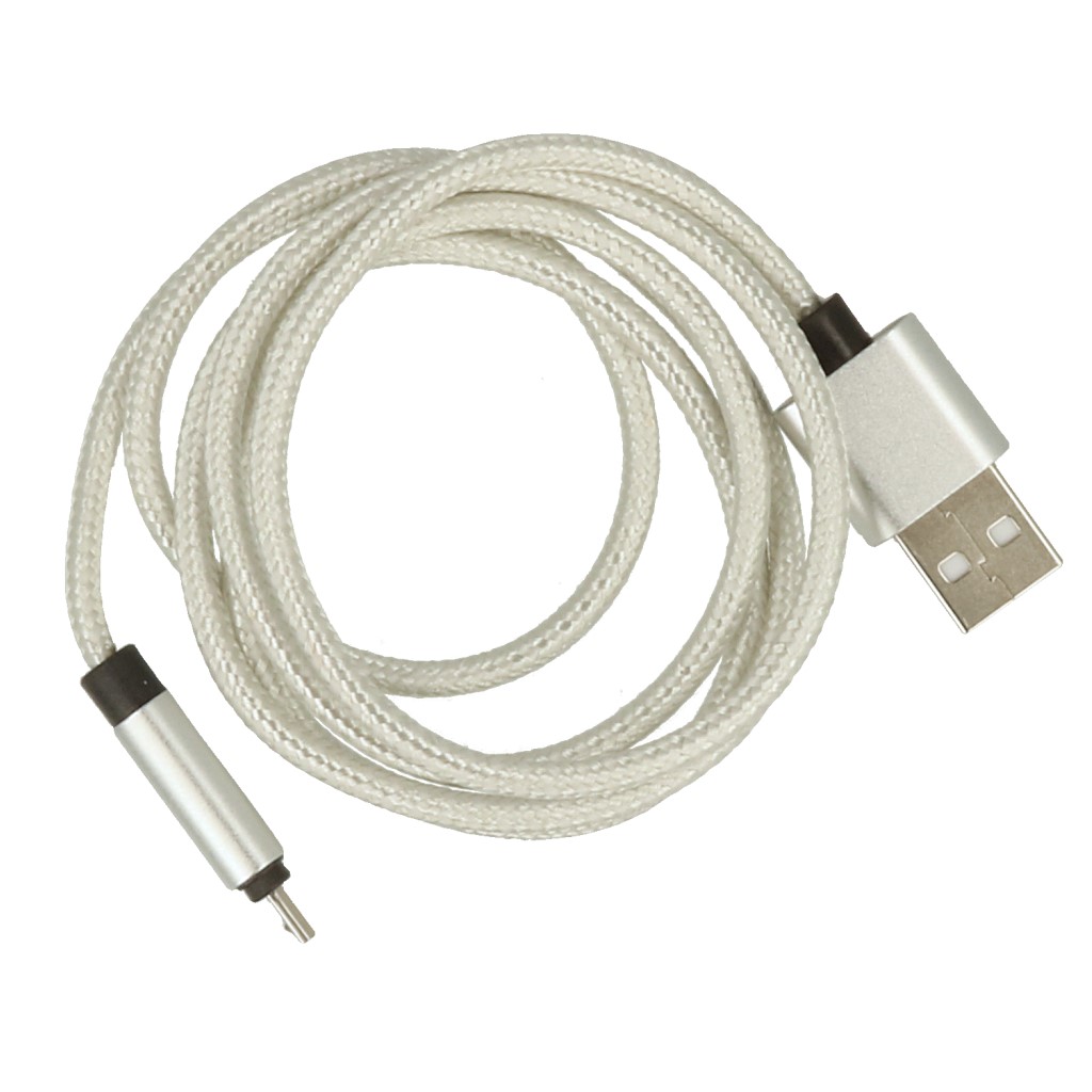 Kabel USB pleciony 1m microUSB srebrny ZTE Blade V6