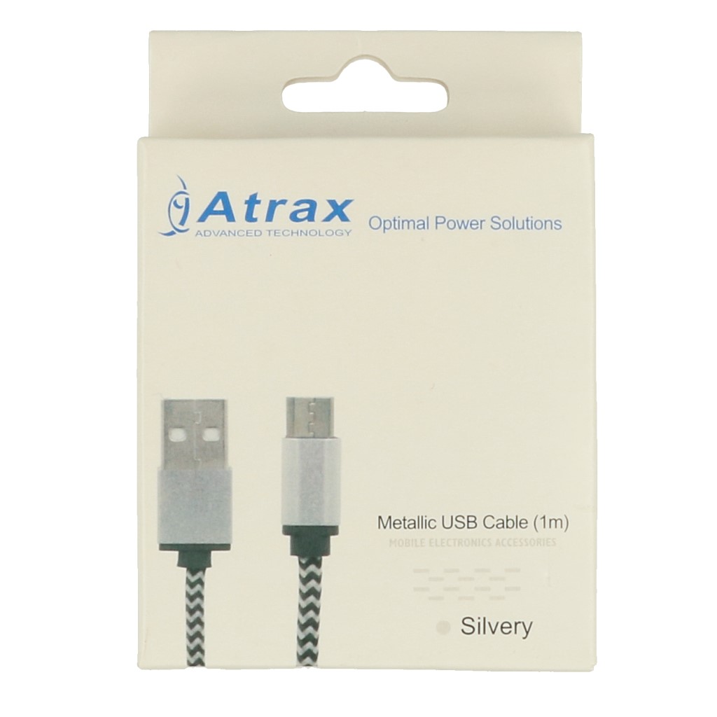 Kabel USB pleciony 1m microUSB srebrny SONY Xperia M5 / 2