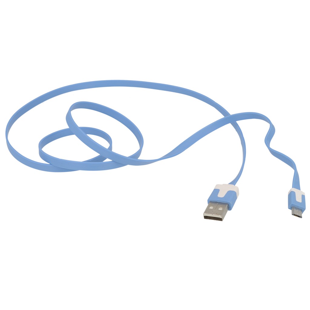Kabel USB paski 1m microUSB niebieski HUAWEI Y6 2019 / 2
