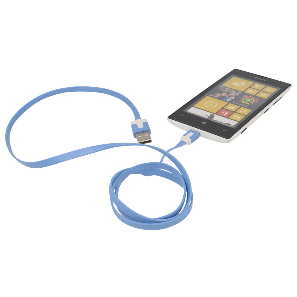 Kabel USB paski 1m microUSB niebieski HUAWEI Y6 2019 / 3