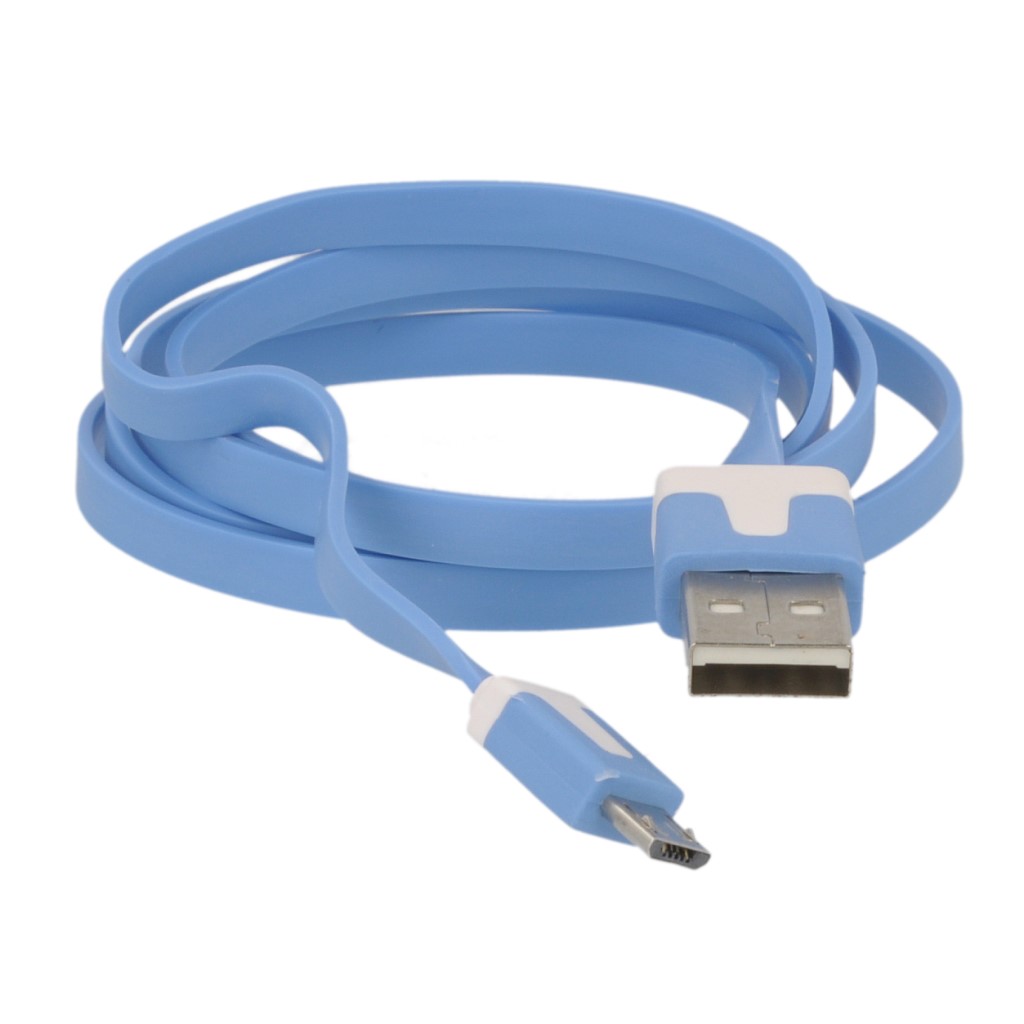 Kabel USB paski 1m microUSB niebieski HUAWEI Y5 2019 / 4