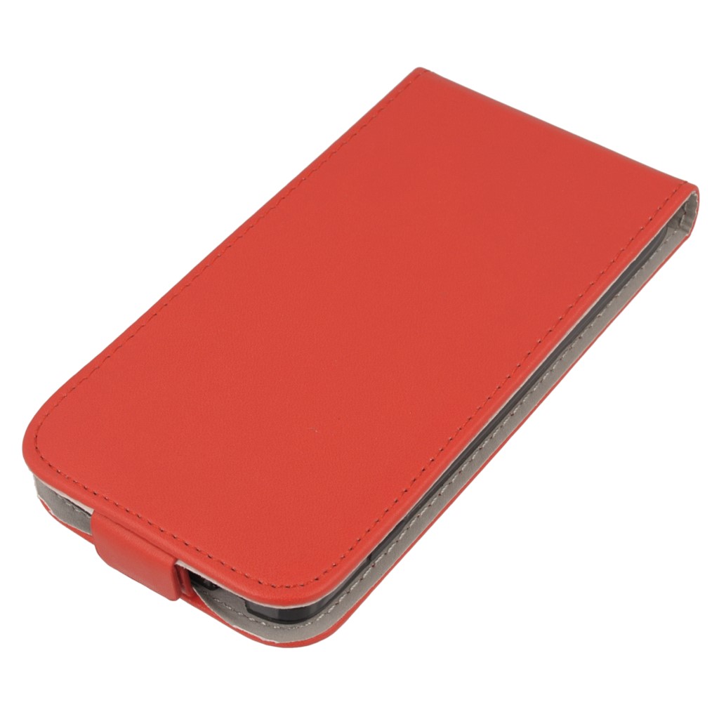 Pokrowiec z klapk na magnes Prestige Slim Flexi czerwony ALCATEL One Touch Idol 3 4.7 cala / 2