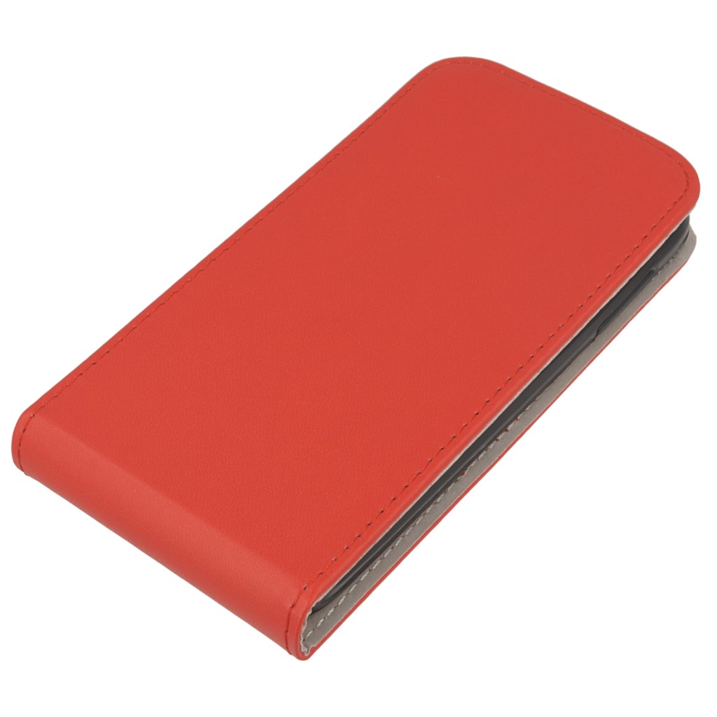 Pokrowiec z klapk na magnes Prestige Slim Flexi czerwony ALCATEL One Touch Idol 3 4.7 cala / 3