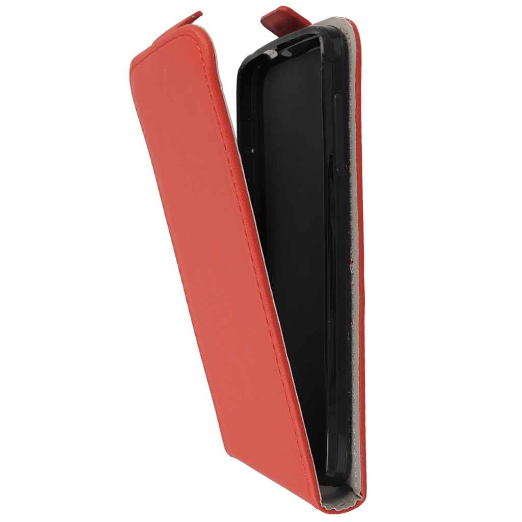 Pokrowiec z klapk na magnes Prestige Slim Flexi czerwony ALCATEL One Touch Idol 3 4.7 cala / 7