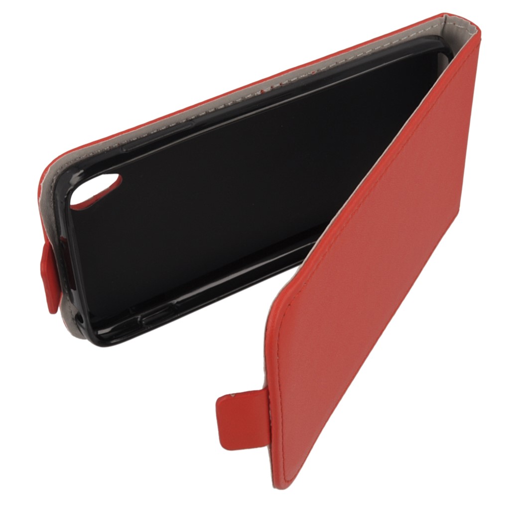 Pokrowiec z klapk na magnes Prestige Slim Flexi czerwony ALCATEL One Touch Idol 3 4.7 cala / 8