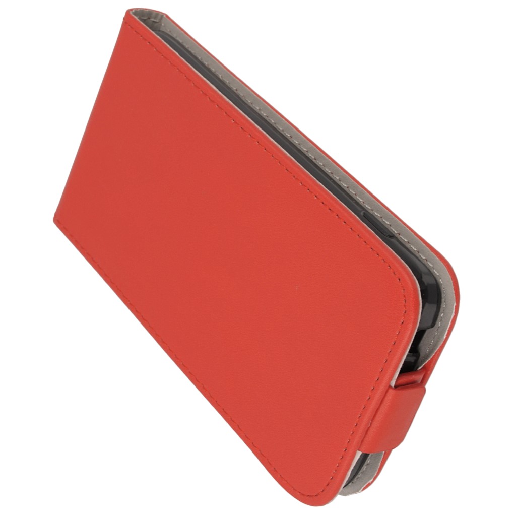 Pokrowiec z klapk na magnes Prestige Slim Flexi czerwony ALCATEL One Touch Idol 3 4.7 cala / 9