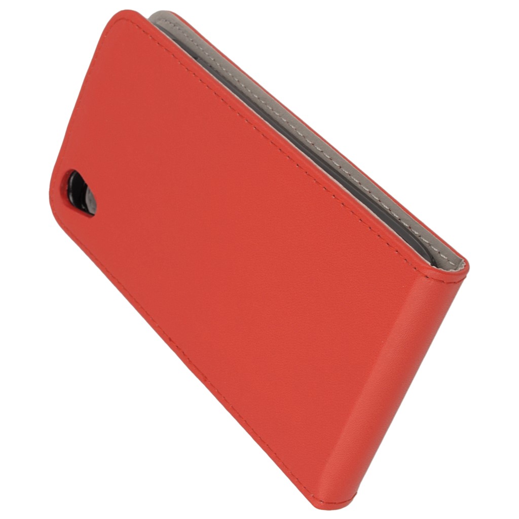 Pokrowiec z klapk na magnes Prestige Slim Flexi czerwony ALCATEL One Touch Idol 3 4.7 cala / 10