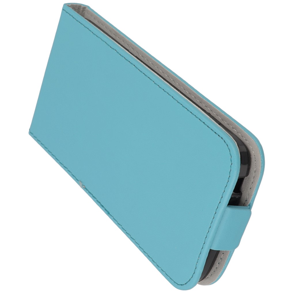 Pokrowiec z klapk na magnes Prestige Slim Flexi jasny niebieski ALCATEL One Touch Idol 3 4.7 cala / 9
