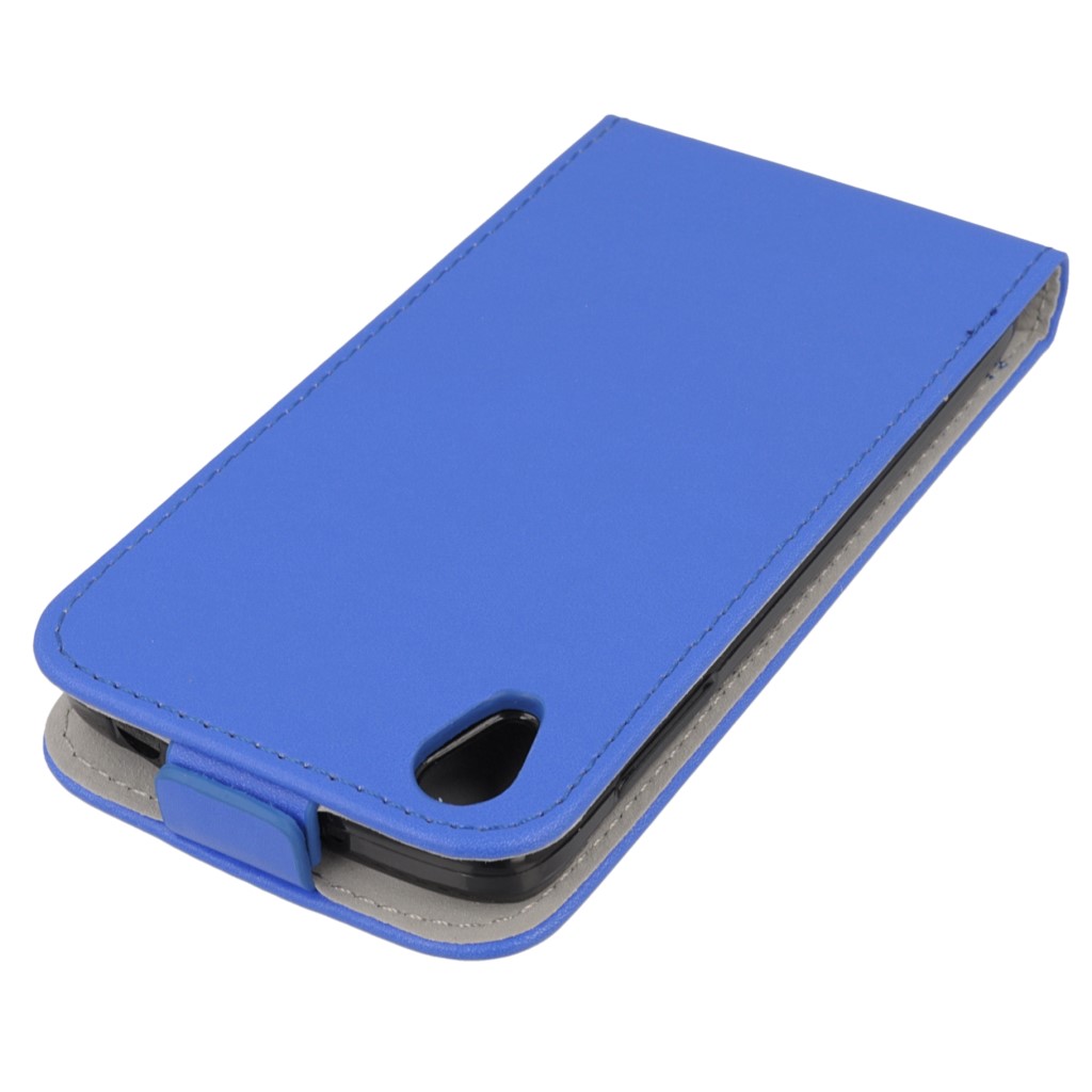 Pokrowiec z klapk na magnes Prestige Slim Flexi niebieski ALCATEL One Touch Idol 3 4.7 cala / 4