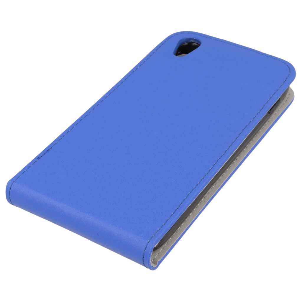 Pokrowiec z klapk na magnes Prestige Slim Flexi niebieski ALCATEL One Touch Idol 3 4.7 cala / 5