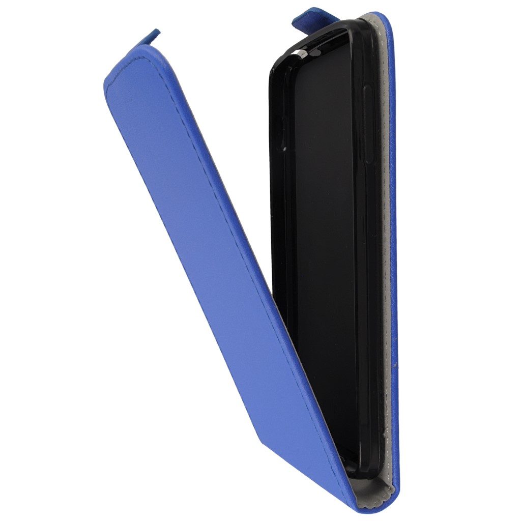 Pokrowiec z klapk na magnes Prestige Slim Flexi niebieski ALCATEL One Touch Idol 3 4.7 cala / 7