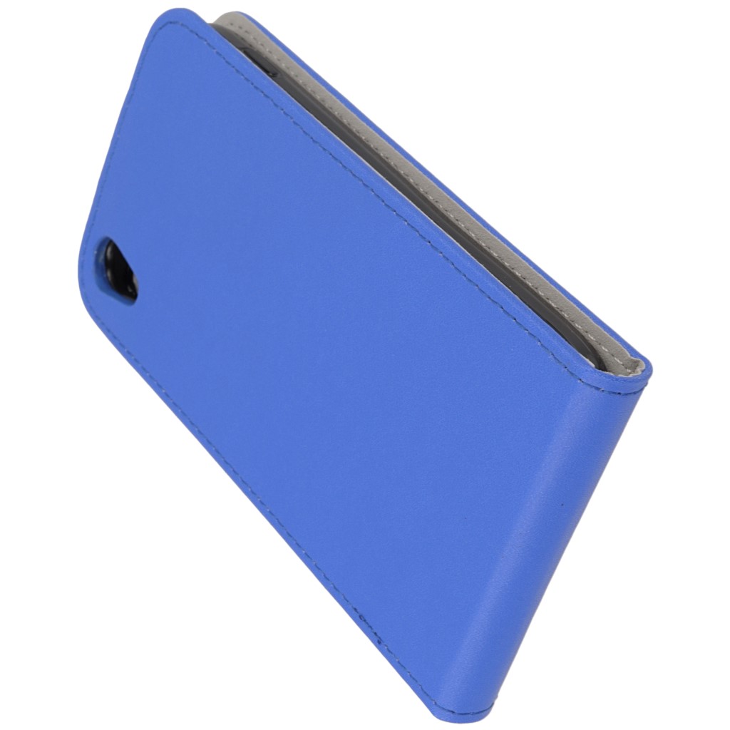 Pokrowiec z klapk na magnes Prestige Slim Flexi niebieski ALCATEL One Touch Idol 3 4.7 cala / 10