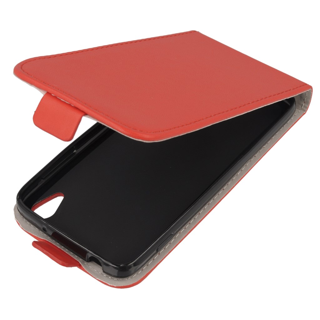 Pokrowiec z klapk na magnes Prestige Slim Flexi czerwony ALCATEL One Touch Idol 3 4.7 cala