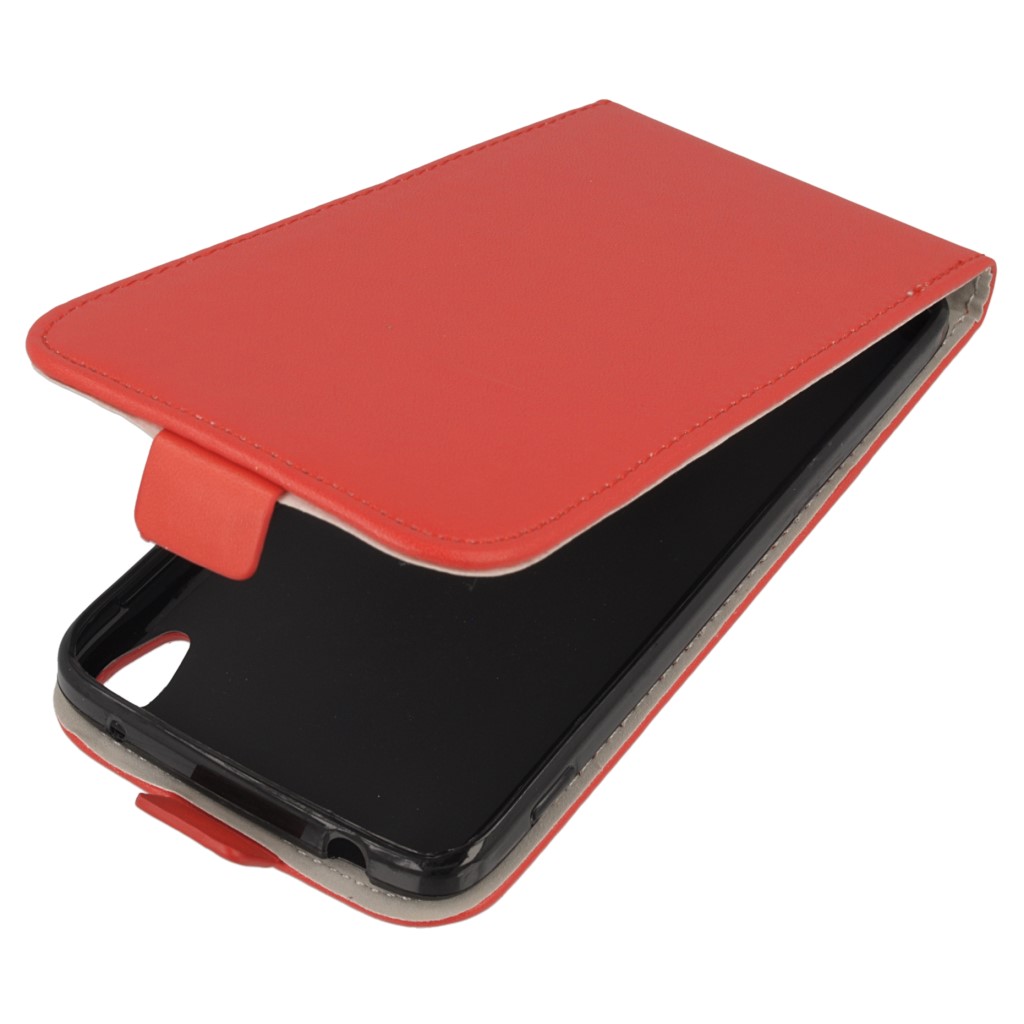 Pokrowiec z klapk na magnes Prestige Slim Flexi czerwony ALCATEL One Touch Idol 3 5.5 cala