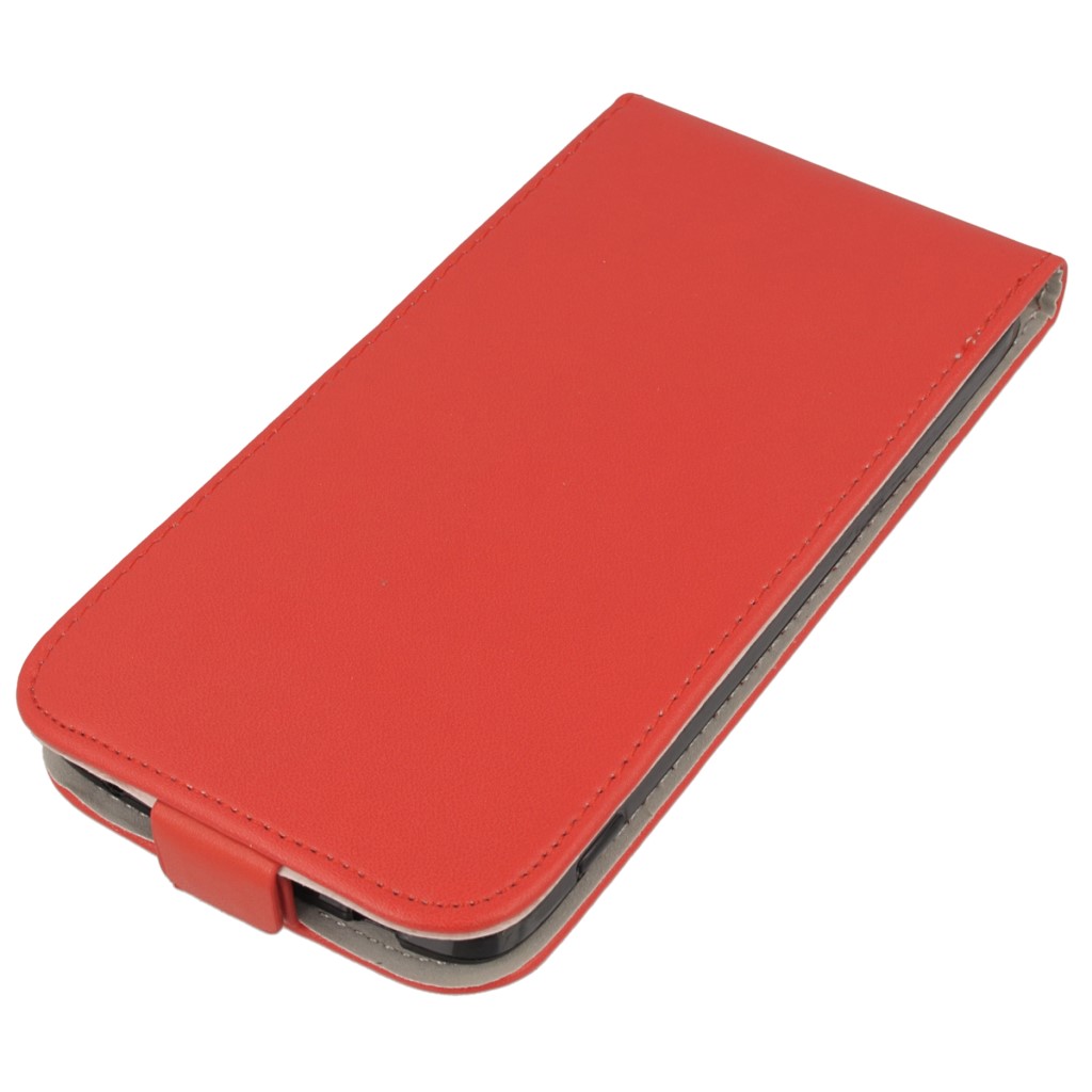 Pokrowiec z klapk na magnes Prestige Slim Flexi czerwony ALCATEL One Touch Idol 3 5.5 cala / 2
