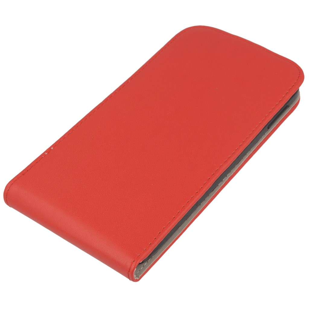 Pokrowiec z klapk na magnes Prestige Slim Flexi czerwony ALCATEL One Touch Idol 3 5.5 cala / 3