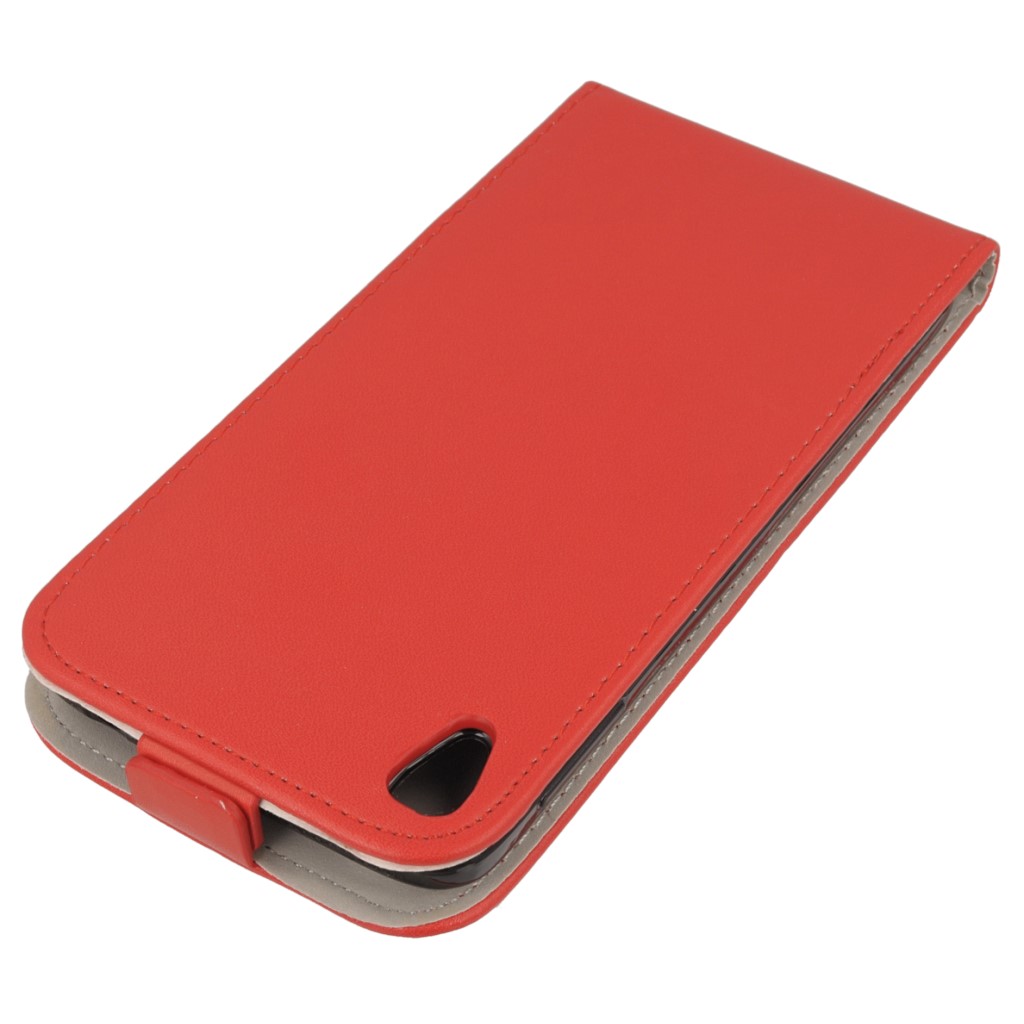 Pokrowiec z klapk na magnes Prestige Slim Flexi czerwony ALCATEL One Touch Idol 3 5.5 cala / 4