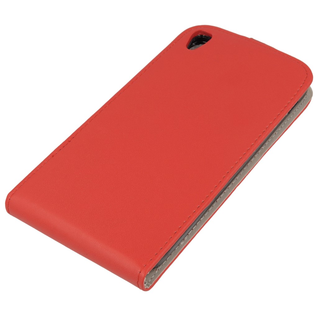 Pokrowiec z klapk na magnes Prestige Slim Flexi czerwony ALCATEL One Touch Idol 3 5.5 cala / 5