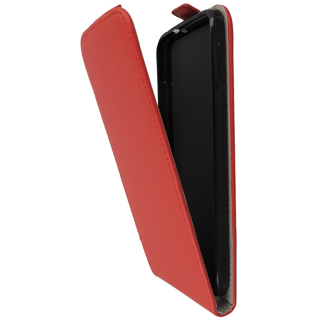 Pokrowiec z klapk na magnes Prestige Slim Flexi czerwony ALCATEL One Touch Idol 3 5.5 cala / 7