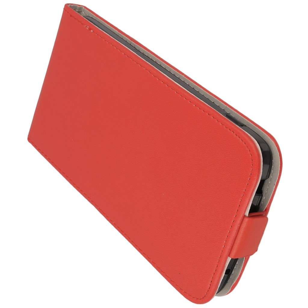 Pokrowiec z klapk na magnes Prestige Slim Flexi czerwony ALCATEL One Touch Idol 3 5.5 cala / 8