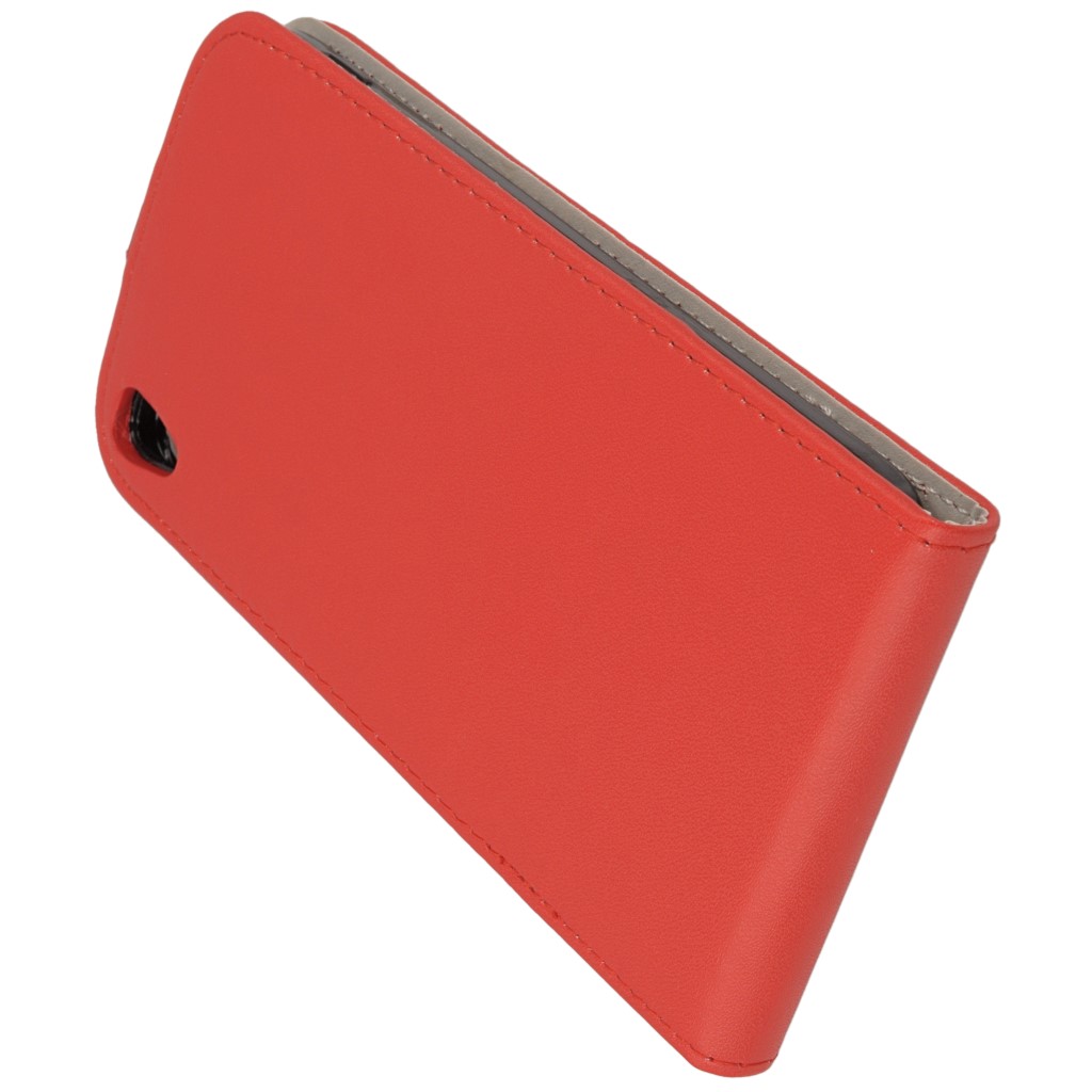 Pokrowiec z klapk na magnes Prestige Slim Flexi czerwony ALCATEL One Touch Idol 3 5.5 cala / 9