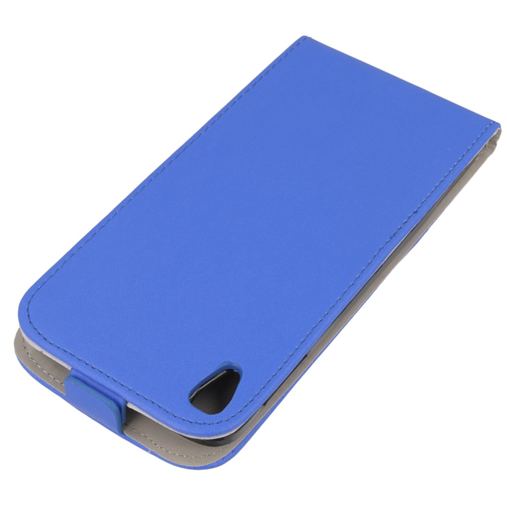 Pokrowiec z klapk na magnes Prestige Slim Flexi niebieski ALCATEL One Touch Idol 3 5.5 cala / 5