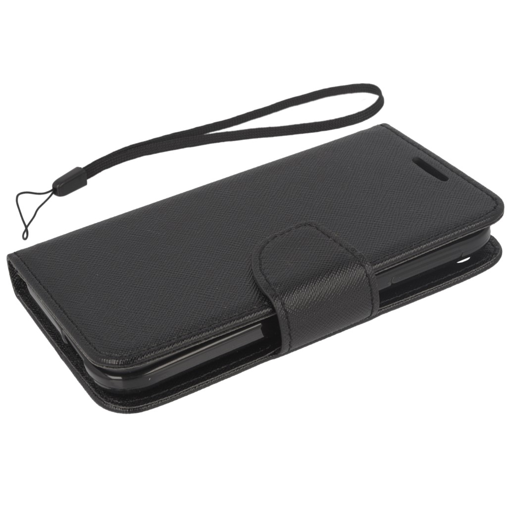Pokrowiec etui z klapk na magnes Fancy Case czarne HTC Desire 320 / 6
