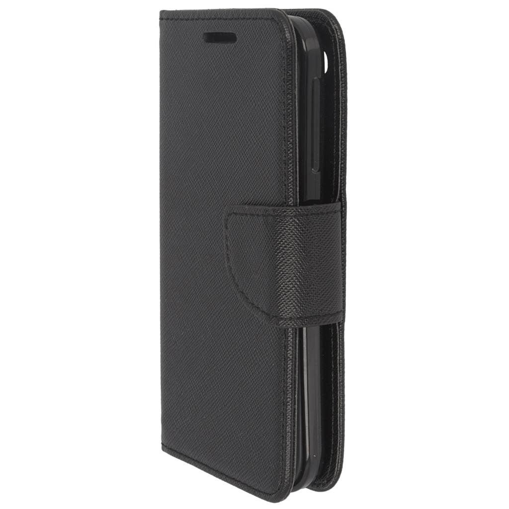 Pokrowiec etui z klapk na magnes Fancy Case czarne HTC Desire 320 / 7