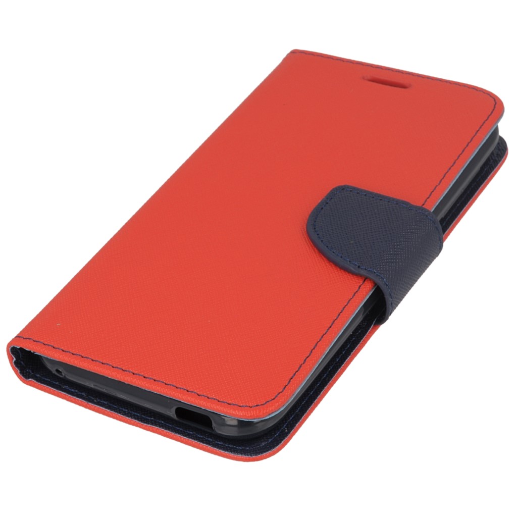 Pokrowiec etui z klapk na magnes Fancy Case czerwono-granatowe LG G3 mini / 2