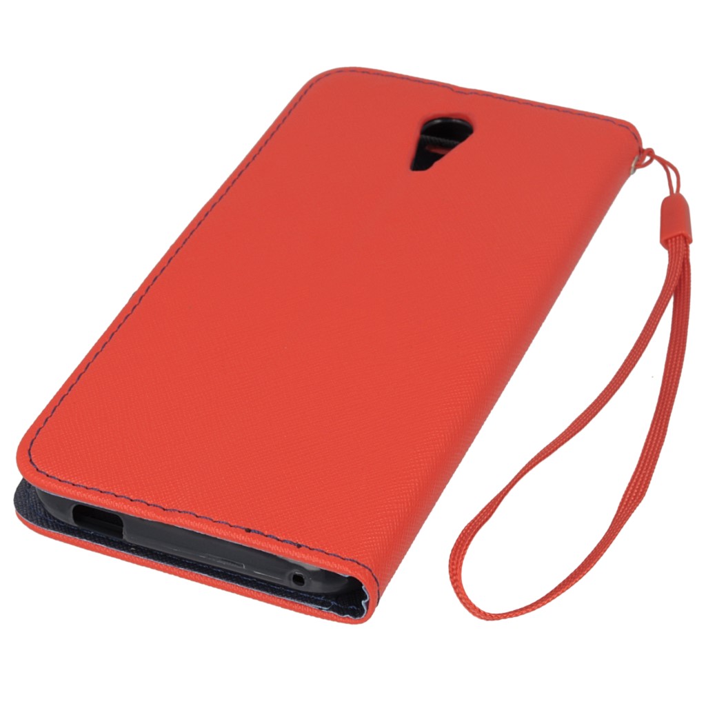Pokrowiec etui z klapk na magnes Fancy Case czerwono-granatowe HTC Desire 620 / 4
