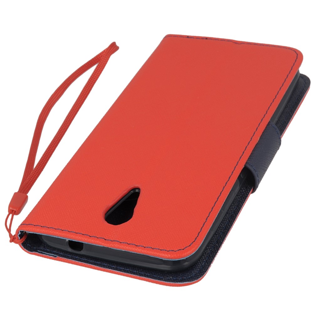 Pokrowiec etui z klapk na magnes Fancy Case czerwono-granatowe HTC Desire 620 / 5