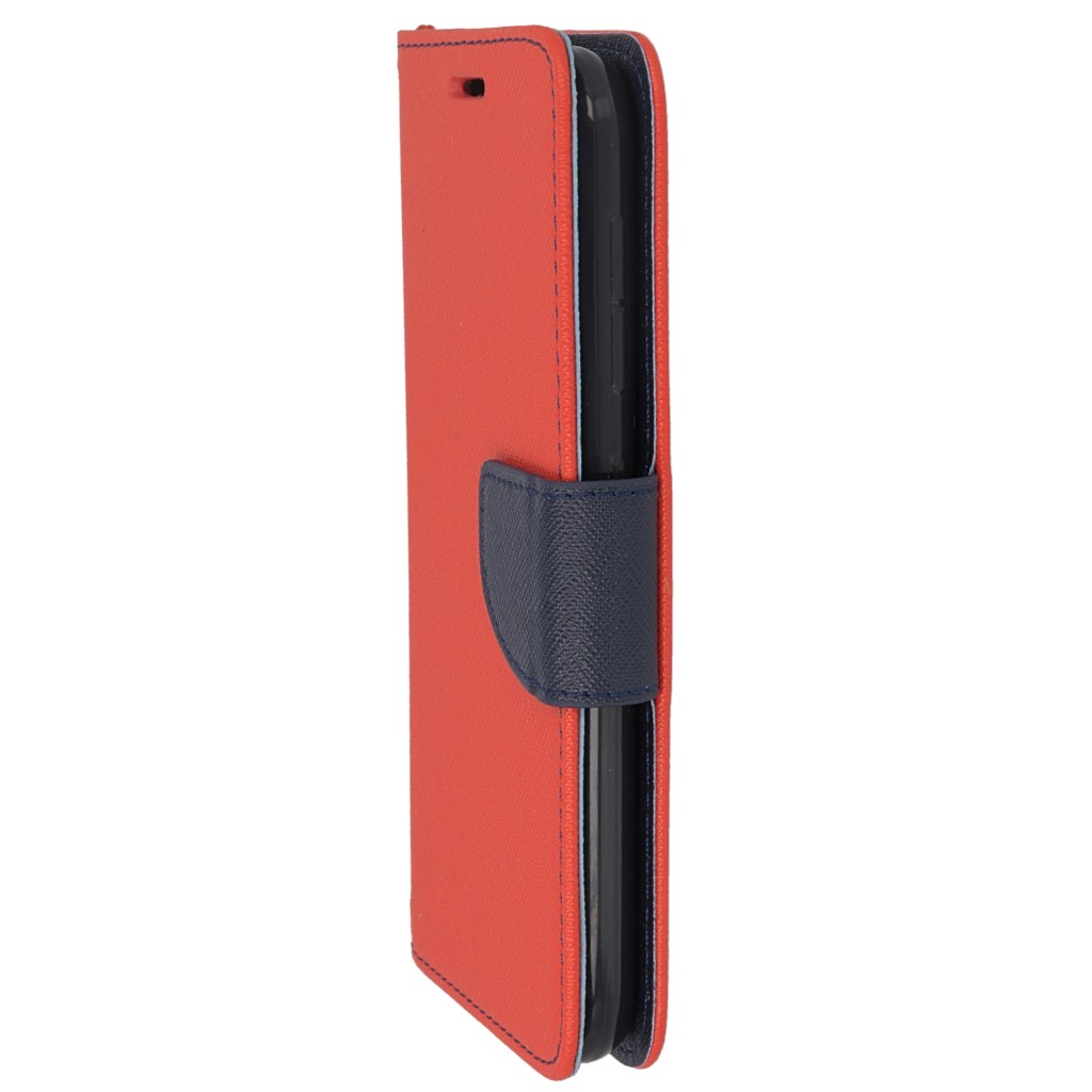 Pokrowiec etui z klapk na magnes Fancy Case czerwono-granatowe HTC Desire 620 / 6