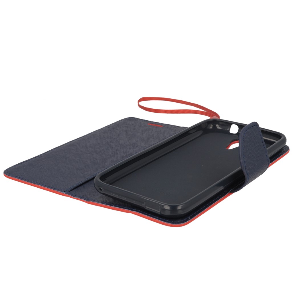 Pokrowiec etui z klapk na magnes Fancy Case czerwono-granatowe HTC Desire 620 / 9