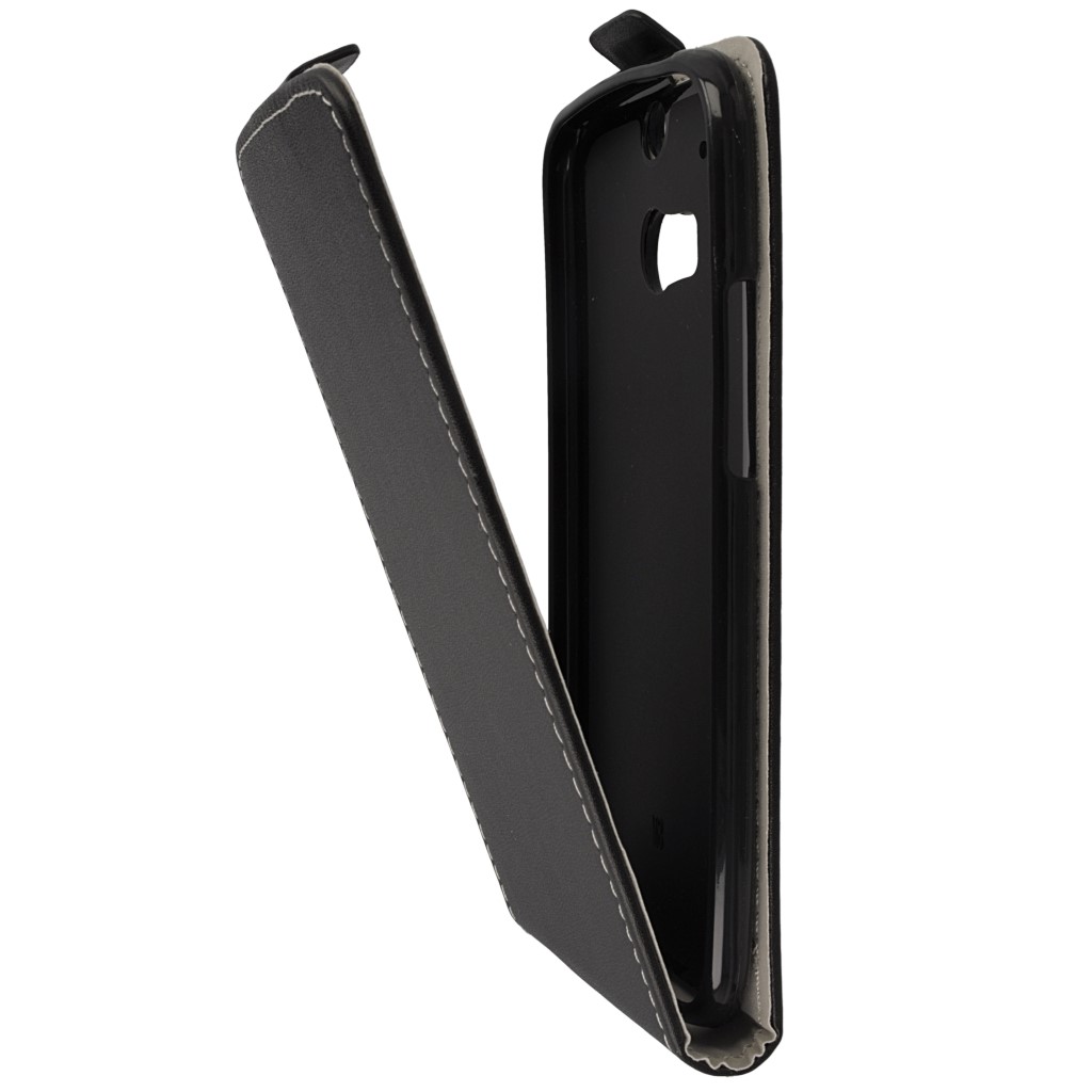 Pokrowiec z klapk na magnes Prestige Slim Flexi czarny HTC One M8s / 7