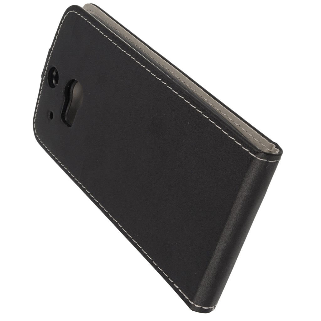 Pokrowiec z klapk na magnes Prestige Slim Flexi czarny HTC One M8s / 5