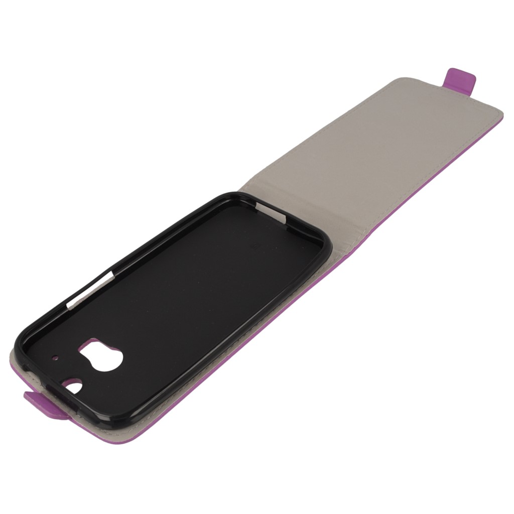 Pokrowiec z klapk na magnes Prestige Slim Flexi fioletowy HTC One M8s / 8