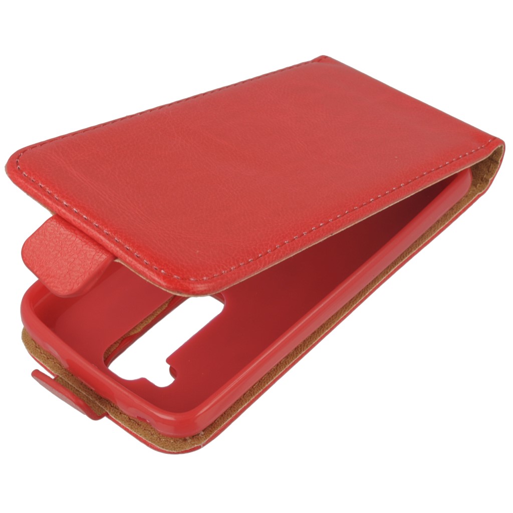 Pokrowiec z klapk na magnes Prestige Slim Flexi czerwony LG G2 Mini