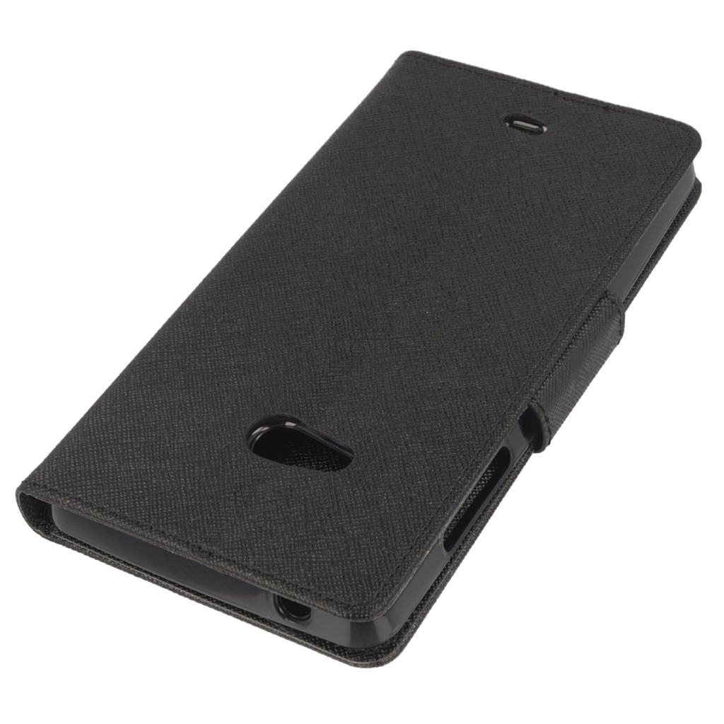Pokrowiec etui z klapk na magnes Fancy Case czarne myPhone Infinity IIs / 4