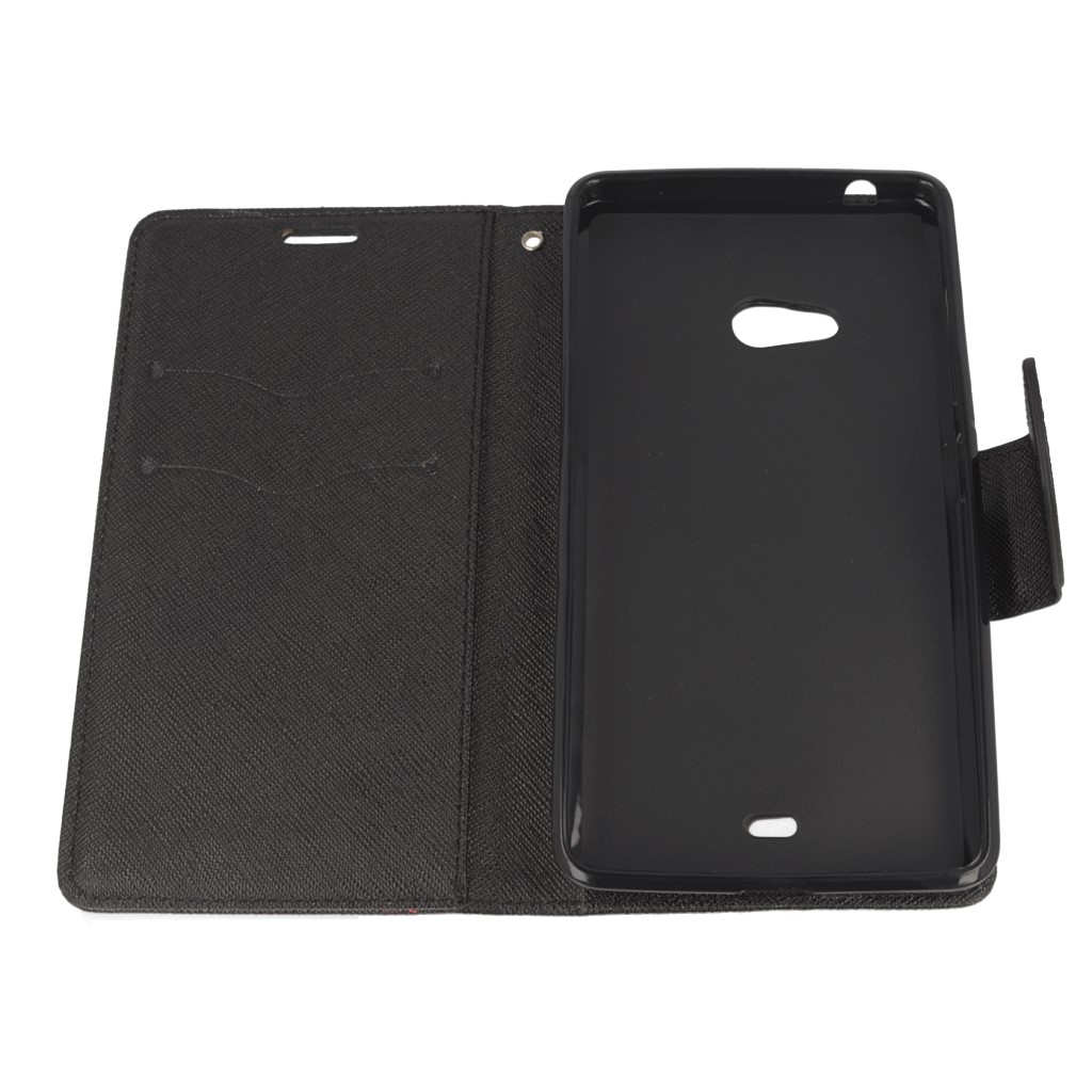 Pokrowiec etui z klapk na magnes Fancy Case czarne Microsoft Lumia 540 Dual SIM / 7