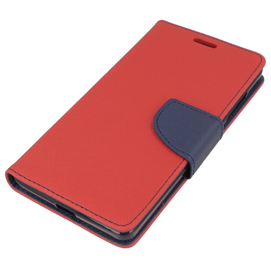 Pokrowiec etui z klapk na magnes Fancy Case czerwono-granatowe Microsoft Lumia 540 Dual SIM / 2