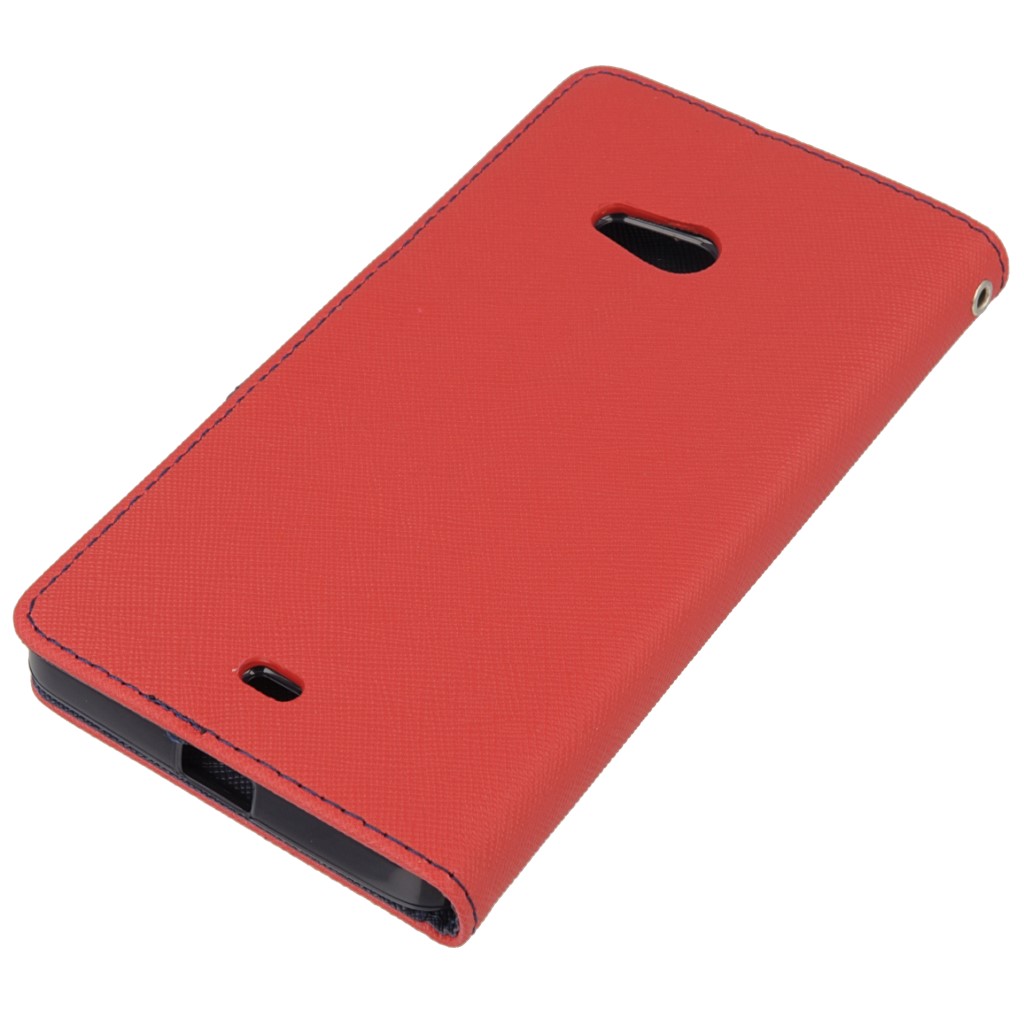 Pokrowiec etui z klapk na magnes Fancy Case czerwono-granatowe Microsoft Lumia 540 Dual SIM / 3