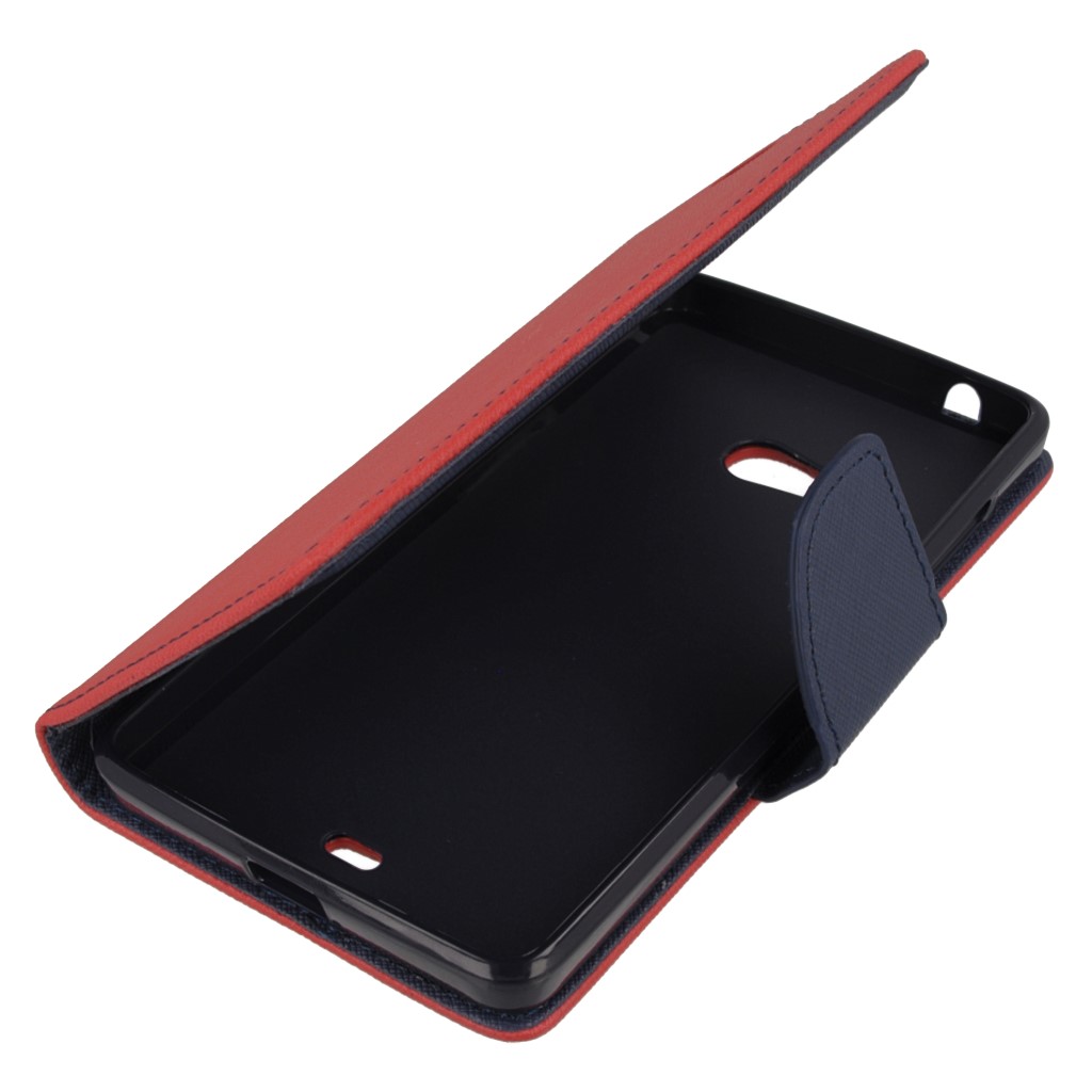 Pokrowiec etui z klapk na magnes Fancy Case czerwono-granatowe Microsoft Lumia 540 Dual SIM