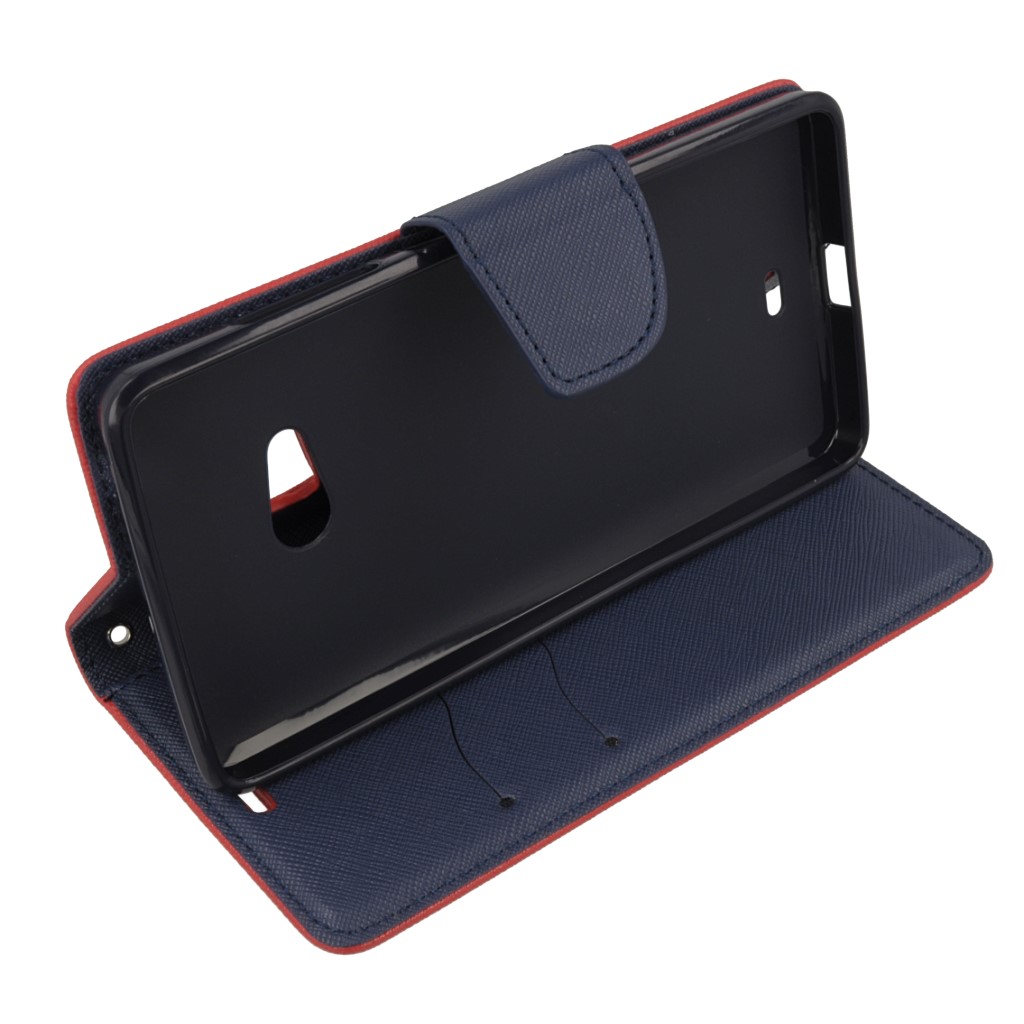 Pokrowiec etui z klapk na magnes Fancy Case czerwono-granatowe Microsoft Lumia 540 Dual SIM / 4