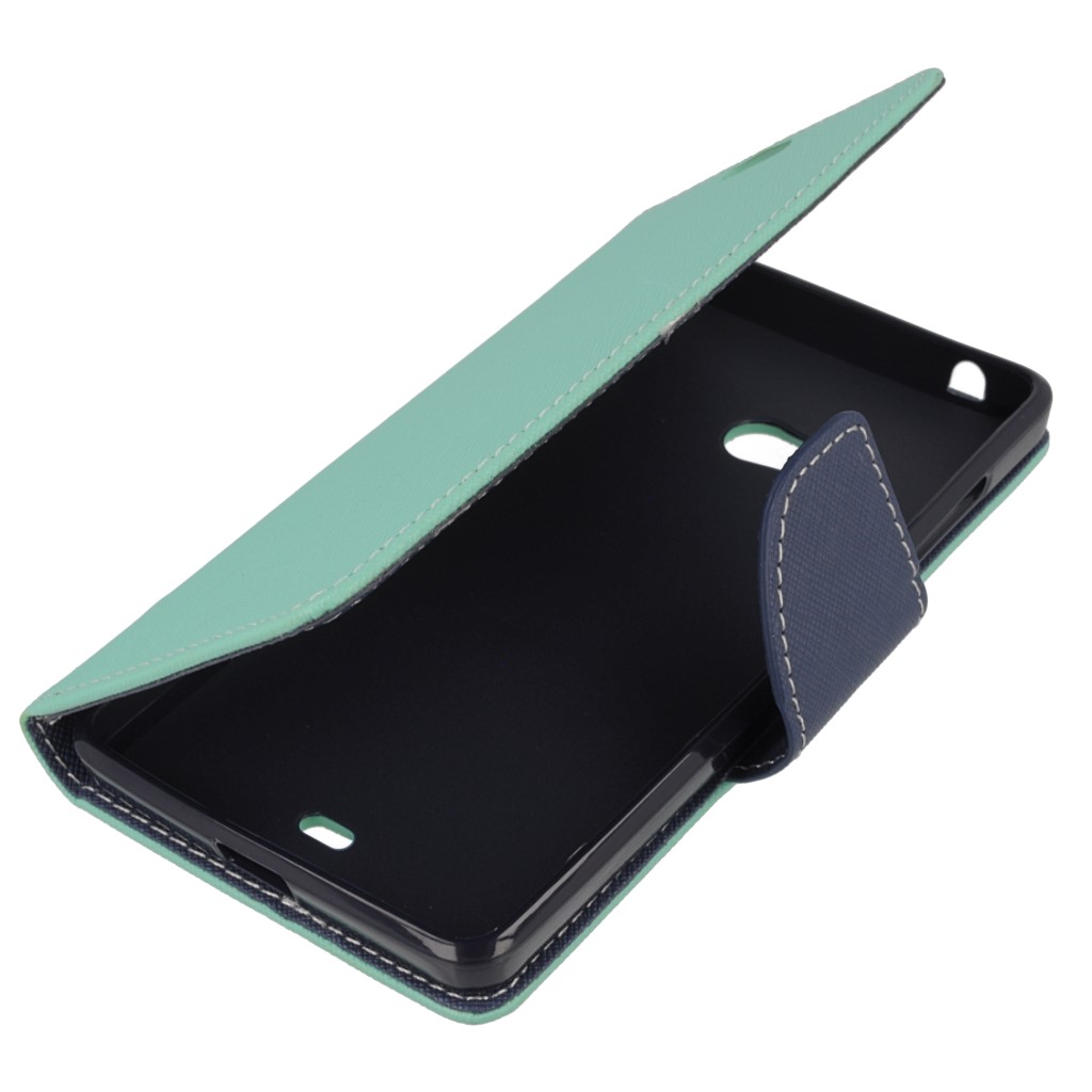 Pokrowiec etui z klapk na magnes Fancy Case mitowo-granatowe Microsoft Lumia 540 Dual SIM