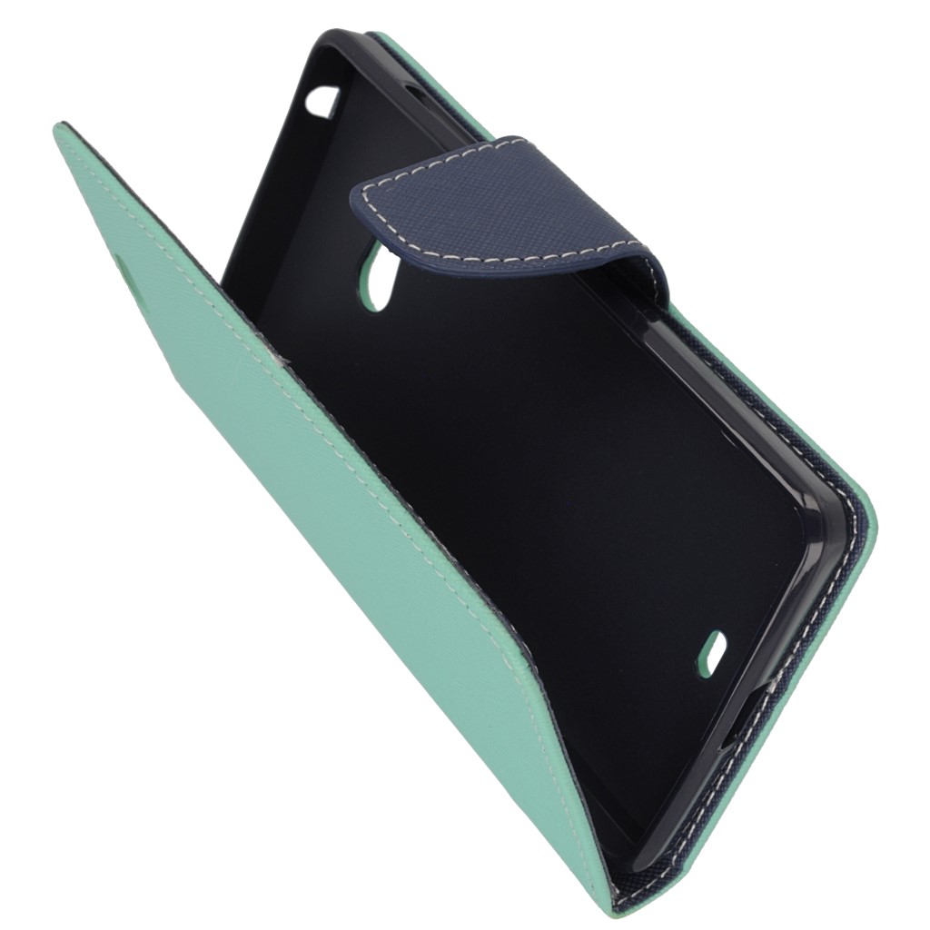 Pokrowiec etui z klapk na magnes Fancy Case mitowo-granatowe Microsoft Lumia 540 Dual SIM / 9
