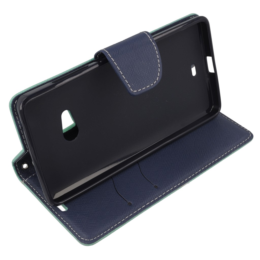 Pokrowiec etui z klapk na magnes Fancy Case mitowo-granatowe Microsoft Lumia 540 Dual SIM / 5
