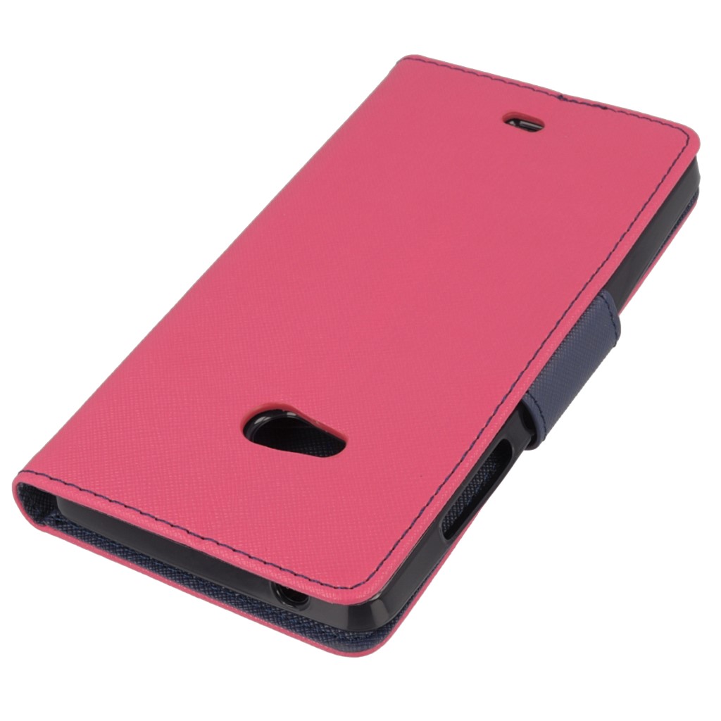 Pokrowiec etui z klapk na magnes Fancy Case rowo-granatowe Microsoft Lumia 540 Dual SIM / 4